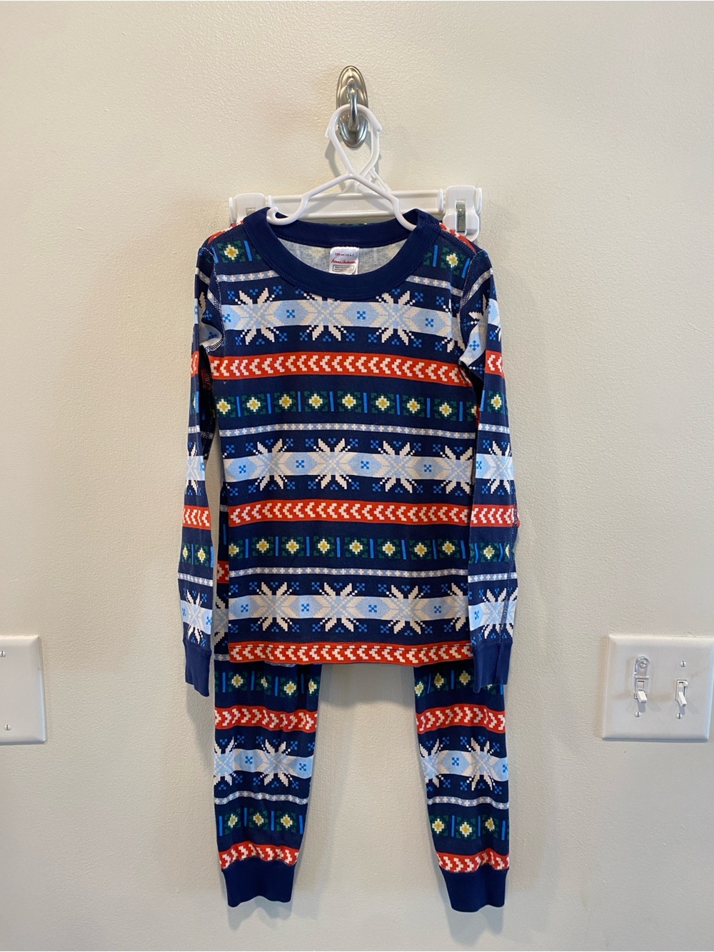 Hanna Andersson organic cotton pajama set 
 size 120 6-7 years scandi fair isle